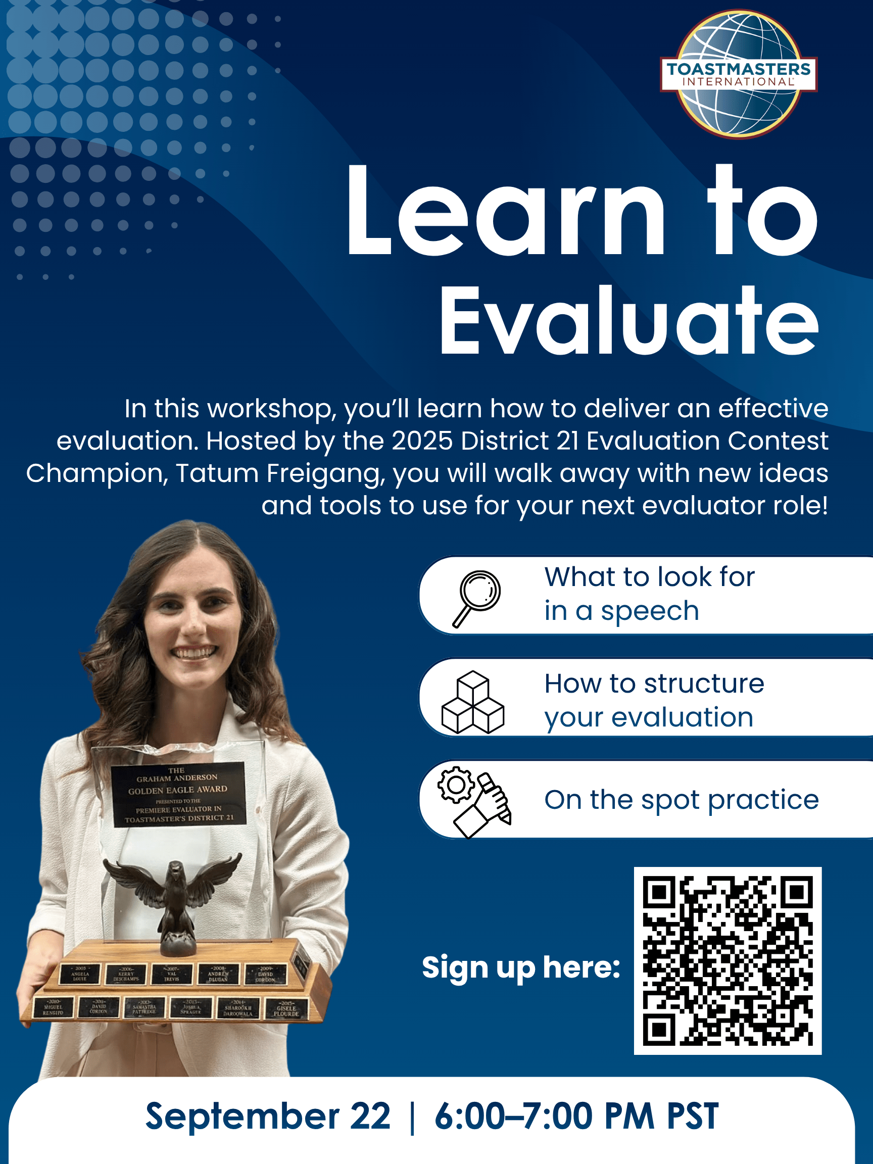Learn to Evaluate with Tatum Friegang