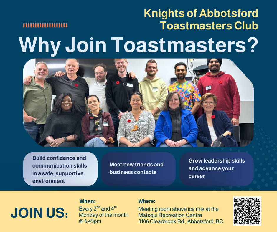Come to our Knights of Abbotsford Club Meeting in Abbotsford