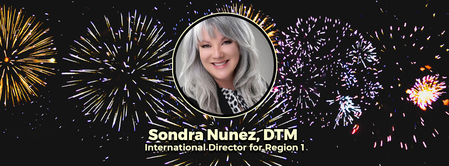 Image of the Sondra Nunez, DTM. In the background are fireworks.