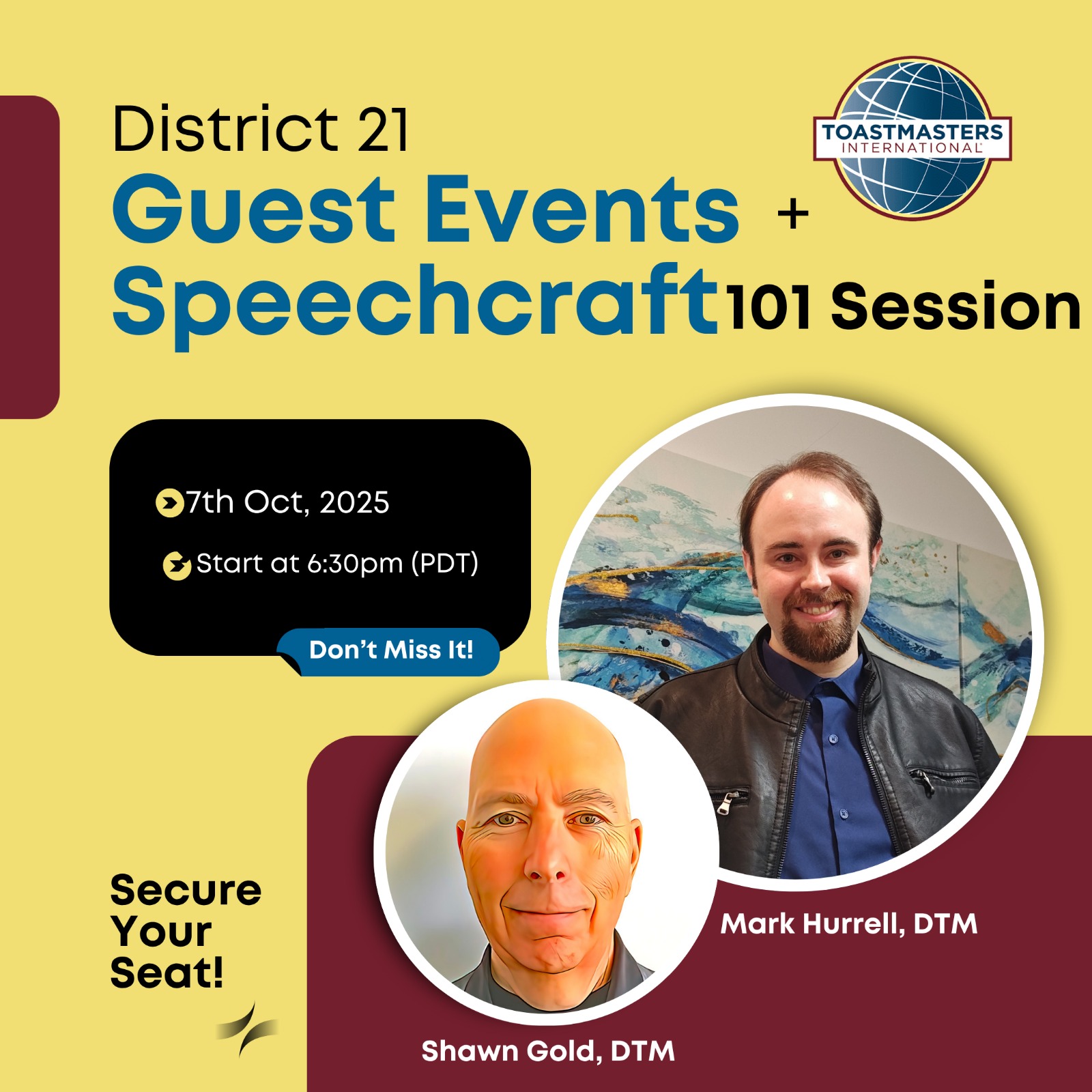 D21 Guest Event (Open House) & Speechcraft 101 Session | District 21