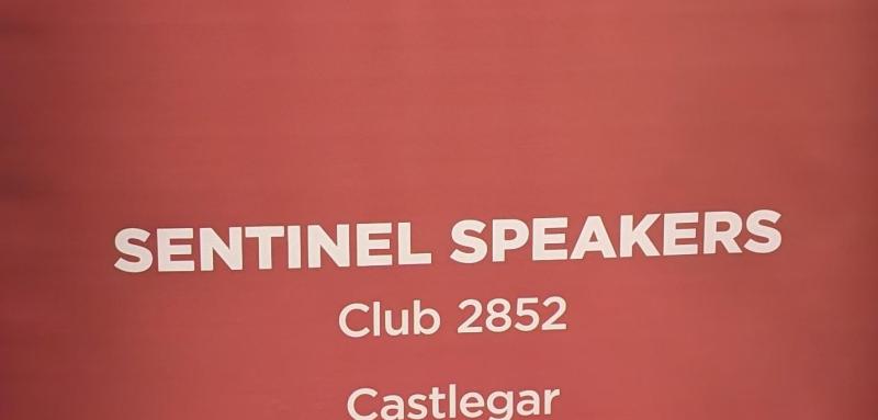 Club banner for Sentinel Speakers in Castlegar BC